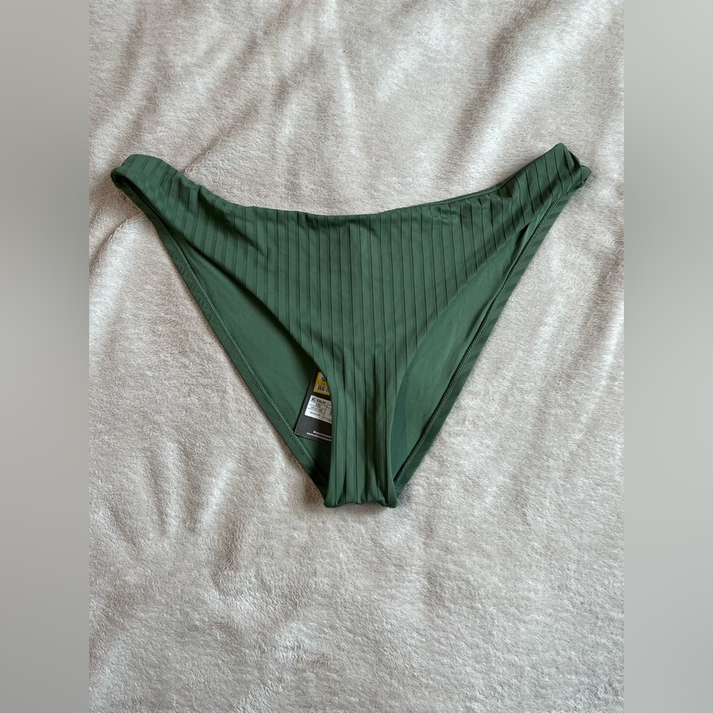 Vitamin A Women’s Green Ribbed Bikini Swim Bottoms XXL NWT